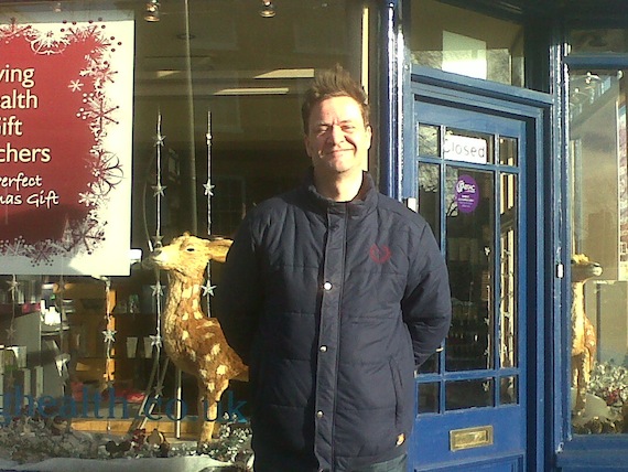 Tom in front of shop